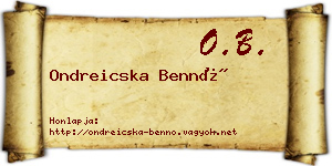 Ondreicska Bennó névjegykártya